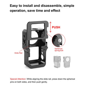 PULUZ CNC-Käfig aus Aluminiumlegierung für DJI Action 2, Aluminiumkäfig (schwarz) …