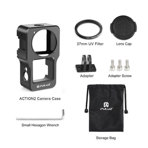 PULUZ CNC-Käfig aus Aluminiumlegierung für DJI Action 2, Aluminiumkäfig (schwarz) …