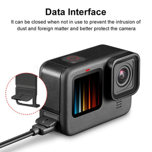 PULUZ POM ​​​​Akku-Seitenschnittstellenabdeckung aus Kunststoff für GoPro HERO1...