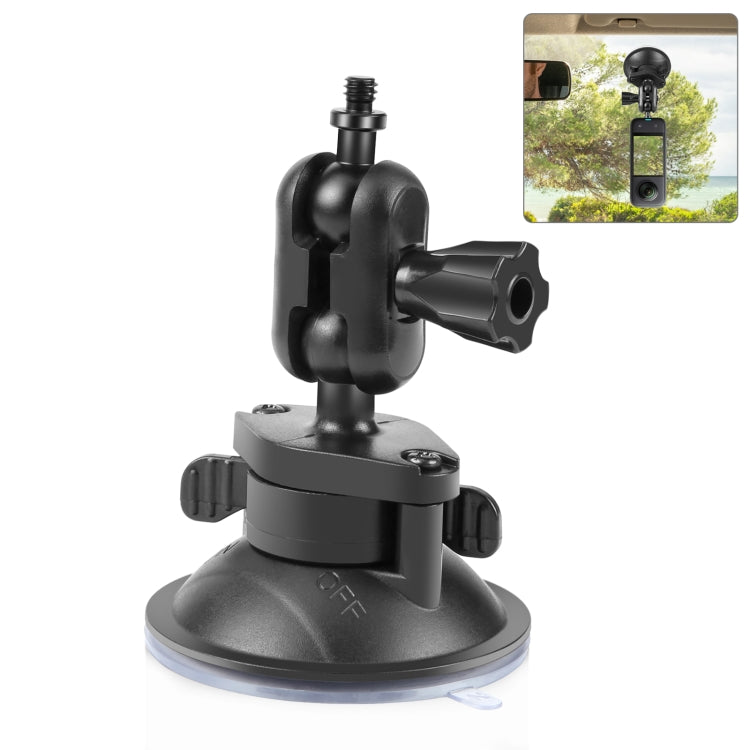 PULUZ 1/4-Zoll-Action-Kamera-Saugnapfhalterung – 360° drehbare Basis, kompatibel mit GoPro, Insta360, DJI