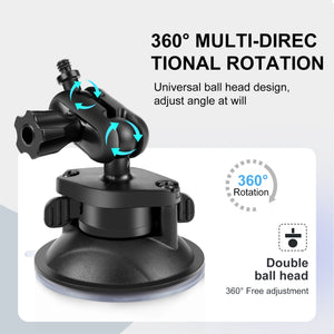 PULUZ 1/4-Zoll-Action-Kamera-Saugnapfhalterung – 360° drehbare Basis, kompatibel mit GoPro, Insta360, DJI