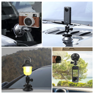 PULUZ 1/4-Zoll-Action-Kamera-Saugnapfhalterung – 360° drehbare Basis, kompatibel mit GoPro, Insta360, DJI