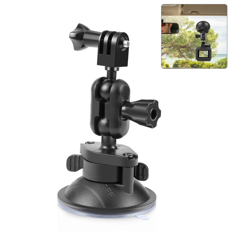 PULUZ Action-Kamera-Saugnapfhalterung mit 1/4-Zoll-Gewinde – 360° drehbare Basis, kompatibel mit GoPro, Insta360, DJI – Magic Arm für Armaturenbrett, Windschutzscheibe, glatte Oberflächen