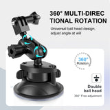 PULUZ Action-Kamera-Saugnapfhalterung mit 1/4-Zoll-Gewinde – 360° drehbare Basis, kompatibel mit GoPro, Insta360, DJI – Magic Arm für Armaturenbrett, Windschutzscheibe, glatte Oberflächen