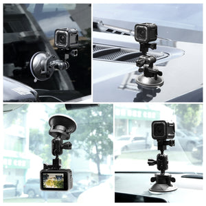 PULUZ Action-Kamera-Saugnapfhalterung mit 1/4-Zoll-Gewinde – 360° drehbare Basis, kompatibel mit GoPro, Insta360, DJI – Magic Arm für Armaturenbrett, Windschutzscheibe, glatte Oberflächen
