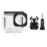 PULUZ Custodia protettiva impermeabile da 40 m con fibbia, supporto di base e...
