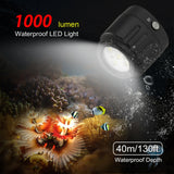 PULUZ 40 m Luce di riempimento subacquea a LED per fotografia 1000LM 3,7 V/11...