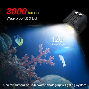 PULUZ 60 m Luce di riempimento subacquea a LED per fotografia 7,4 V/1100 mAh ...