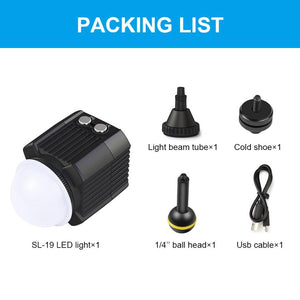 PULUZ 60 m Luce di riempimento subacquea a LED per fotografia 7,4 V/1100 mAh ...