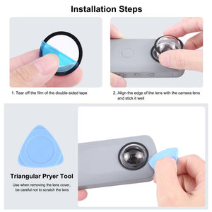 PULUZ PC-Objektivdeckel-Schutzabdeckungssatz für Ricoh Theta SC2 / S / V