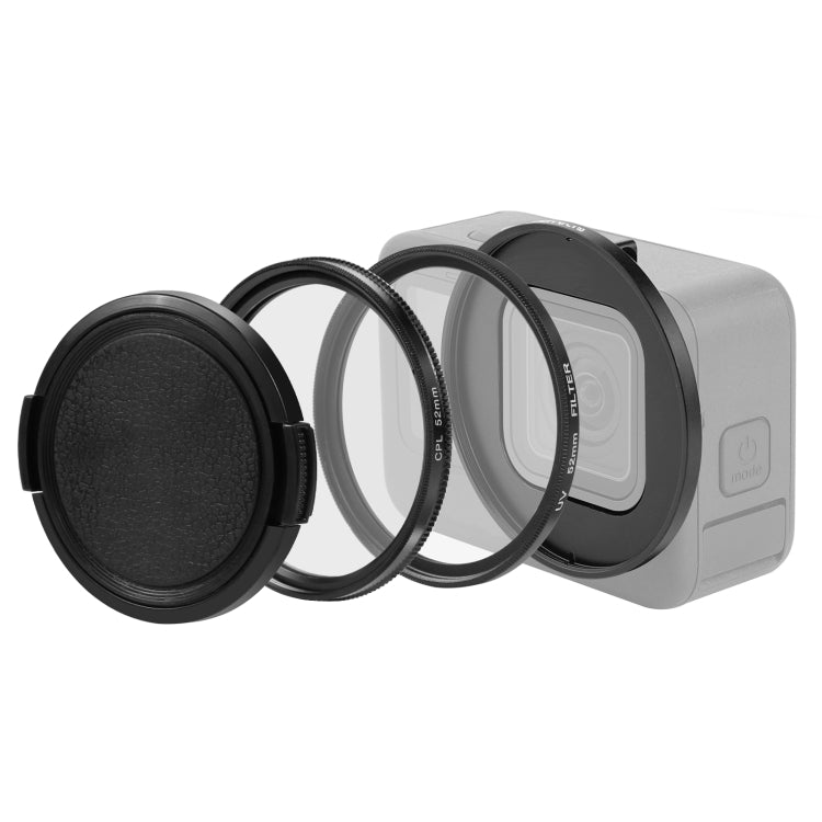 PULUZ 52mm CPL + filtro obiettivo UV con anello adattatore per GoPro HERO12 N...