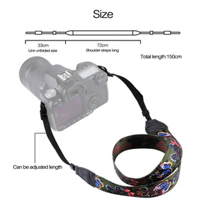 Tracolla per Fotocamera in Stile Etnico Retrò – Cinturino Universale Multicolore per DSLR Canon, Nikon, Sony, Fuji e Altre