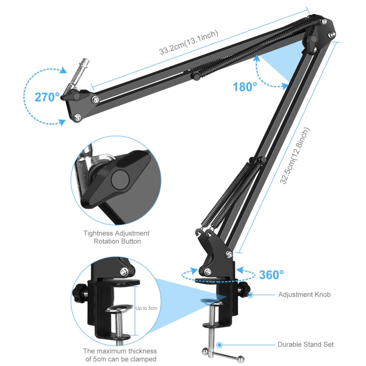 PULUZ Microfono a condensatore Studio Broadcast Kit microfono professionale p...