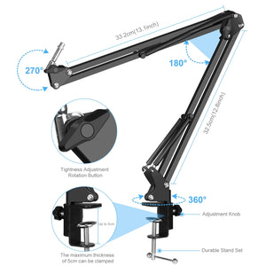 PULUZ Microfono a condensatore Studio Broadcast Kit microfono professionale p...