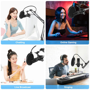 PULUZ Microfono a condensatore Studio Broadcast Kit microfono professionale p...