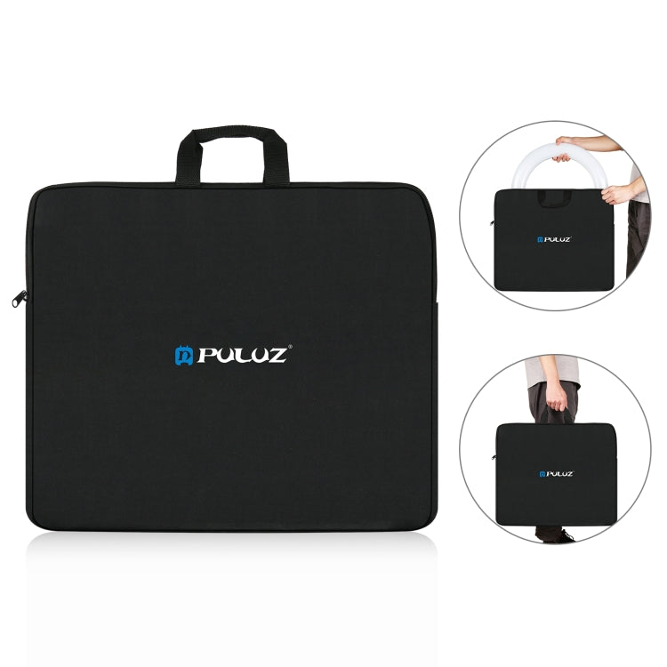 PULUZ Anello da 46 cm con luci a LED Borsa portaoggetti portatile con cernier...