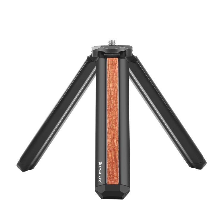 Supporto per treppiede dal vivo per vlogging da tavolo in legno intarsiato PU...
