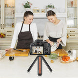 Supporto per treppiede dal vivo per vlogging da tavolo in legno intarsiato PU...