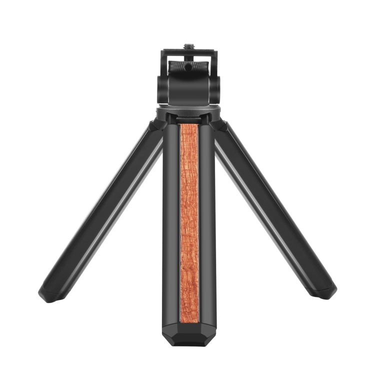 Treppiede da Tavolo PULUZ per Vlogging – Supporto in Legno Intarsiato e Lega di Alluminio con Vite 1/4", Compatto e Portatile