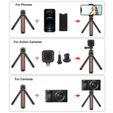 Treppiede da Tavolo PULUZ per Vlogging – Supporto in Legno Intarsiato e Lega di Alluminio con Vite 1/4", Compatto e Portatile