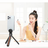 Treppiede da Tavolo PULUZ per Vlogging – Supporto in Legno Intarsiato e Lega di Alluminio con Vite 1/4", Compatto e Portatile