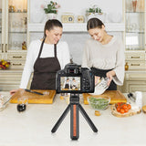 Treppiede da Tavolo PULUZ per Vlogging – Supporto in Legno Intarsiato e Lega di Alluminio con Vite 1/4", Compatto e Portatile