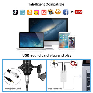Kit Microfono a Condensatore PULUZ - Microfono Professionale da Studio con Accessori Completi