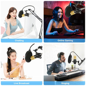 Kit Microfono a Condensatore PULUZ - Microfono Professionale da Studio con Accessori Completi