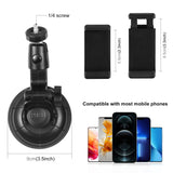 Supporto a ventosa per auto PULUZ con morsetto per telefono/vite/adattatore p...