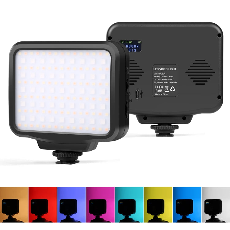 PULUZ Pocket 2500-9900K+RGB Luce di riempimento di bellezza a colori portatil...