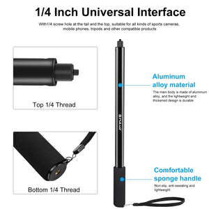 PULUZ Monopiede in metallo per selfie stick da 2 m per Insta360 One RS / X2 /...