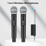 PULUZ da 1 a 2 microfoni wireless con display LED, trasmettitore da 6,35 mm