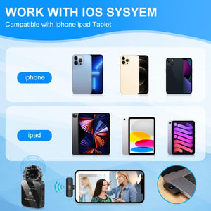 PULUZ Kabelloses Lavaliermikrofon für iPhone/iPad, 8-poliger Empfänger...