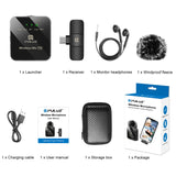 Microfono lavalier wireless PULUZ per telefono di tipo C, ricevitore di tipo ...