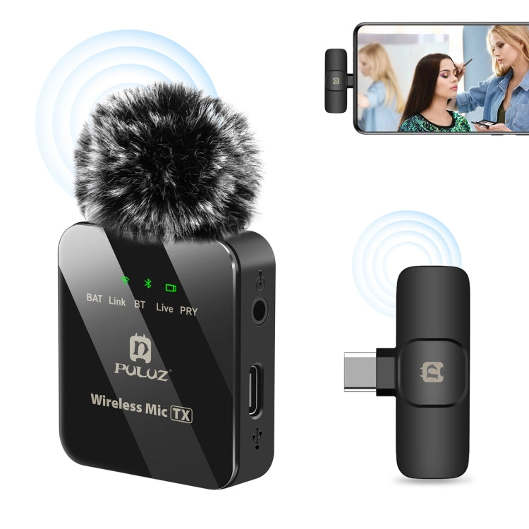 Microfono lavalier wireless PULUZ per telefono di tipo C, ricevitore di tipo ...