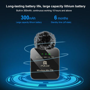 Microfono Lavalier Wireless PULUZ 2.4G con Ricevitore USB-C – Doppio Microfono per Smartphone Android