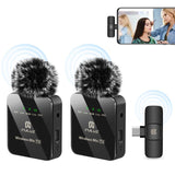 Microfono Lavalier Wireless PULUZ 2.4G con Ricevitore USB-C – Doppio Microfono per Smartphone Android
