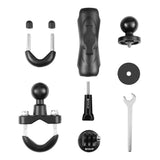Supporto base con bullone a U per manubrio moto PULUZ per GoPro e altre actio...