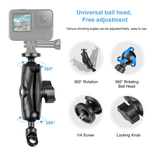 PULUZ Supporto per moto Specchio Base Foro Fisso per GoPro e altre action cam...