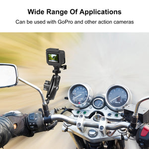 PULUZ Supporto per moto Specchio Base Foro Fisso per GoPro e altre action cam...