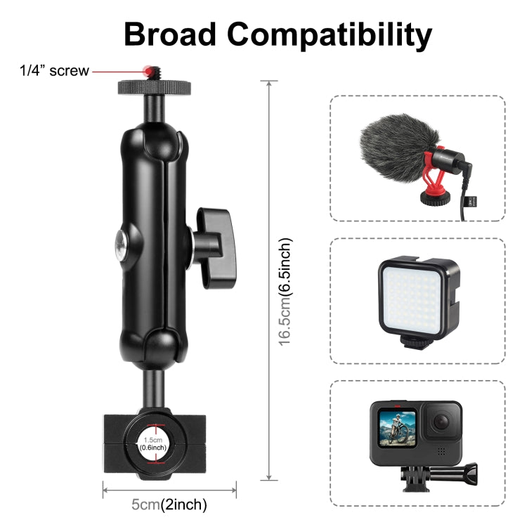 Supporto fisso per specchietto retrovisore per moto PULUZ per GoPro e altre a...