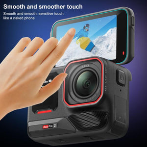 PULUZ 3 in 1 Pellicola in Vetro Temperato per Insta360 Ace Pro 2 - Protezione Schermo e Obiettivo