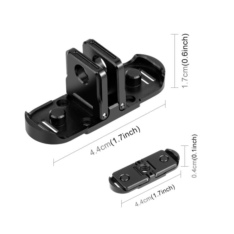PULUZ Base Pieghevole Magnetica a Sgancio Rapido per GoPro HERO12/11/10/9/8/MAX – Adattatore Universale in Alluminio con Foro da 1/4”
