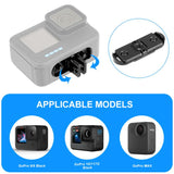 PULUZ Base Pieghevole Magnetica a Sgancio Rapido per GoPro HERO12/11/10/9/8/MAX – Adattatore Universale in Alluminio con Foro da 1/4”