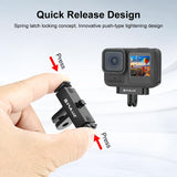 PULUZ Supporto Magnetico a Sgancio Rapido per GoPro HERO12/11/10/9/8/MAX – Base Pieghevole in Lega di Alluminio con Attacco 1/4"