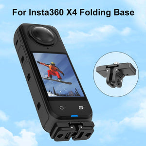 PULUZ Quick Release Base Pieghevole 1/4" per Insta360 X4 - Supporto Adattatore Antiscivolo per Treppiede, Selfie Stick e Accessori