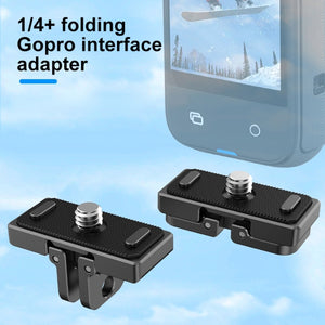 PULUZ Quick Release Base Pieghevole 1/4" per Insta360 X4 - Supporto Adattatore Antiscivolo per Treppiede, Selfie Stick e Accessori