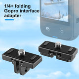 PULUZ Quick Release Base Pieghevole 1/4" per Insta360 X4 - Supporto Adattatore Antiscivolo per Treppiede, Selfie Stick e Accessori