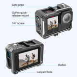 PULUZ Gabbia per GoPro HERO13/12/11/10/9 Black - Supporto in Lega di Alluminio con Slitta Fredda e Adattatore Audio