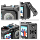 PULUZ Gabbia per GoPro HERO13/12/11/10/9 Black - Supporto in Lega di Alluminio con Slitta Fredda e Adattatore Audio